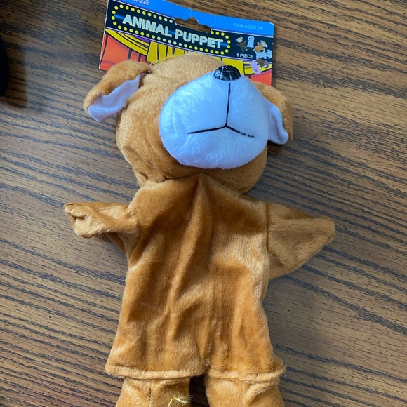 3 NWT Plush Animal Hand Puppets Dog Panda Bear Elephant - Picture 5 of 10